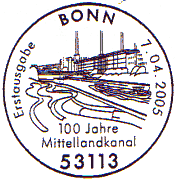 Sonderstempel BONN: 100 Jahre Mittellandkanal in 2005